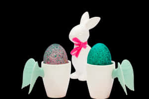 Easter Bunnyand Egg Cupswith Wings PNG image with transparent background