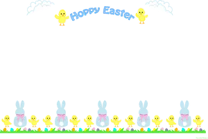 Easter Celebration Cartoon Characters PNG Image