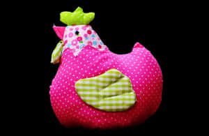 Easter Chicken Plush Toy Pink Polka Dots PNG image with transparent background