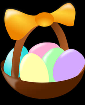 Easter Egg Basket Illustration PNG image with transparent background