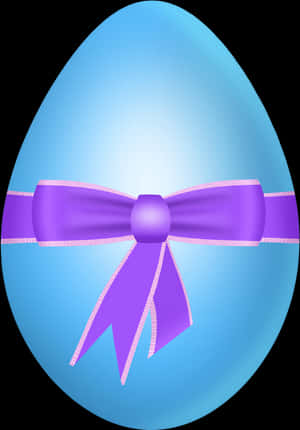 Easter Blue Egg With Purple Bow Png Clipart Picture - Easter Eggs Purple Png, Transparent Png PNG image with transparent background