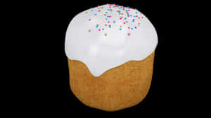 Easter Kulich Cake Isolated PNG image with transparent background