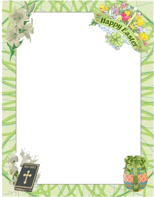 Easter Theme Border Clipart PNG Image