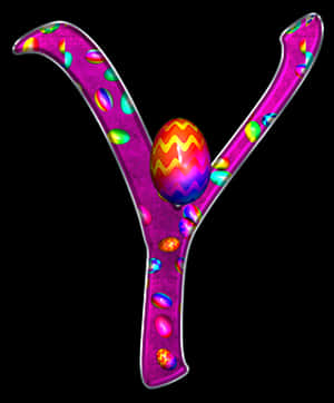 Easter Themed Letter Y PNG with transparent background