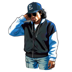 Eazy E Vintage Style Png 06252024 PNG Image