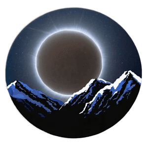Eclipse Over Mountains PNG kfy PNG