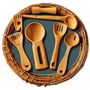 Eco-Friendly Bamboo Utensils PNG bxc PNG