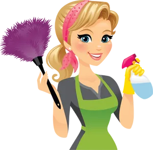 Eco Friendly Cleaning Cartoon PNG Image