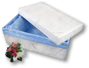 Eco Friendly Coffinwith Floral Tribute PNG Image