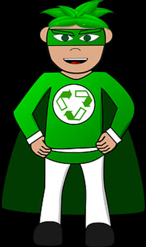 Eco Friendly Superhero Cartoon PNG with transparent background