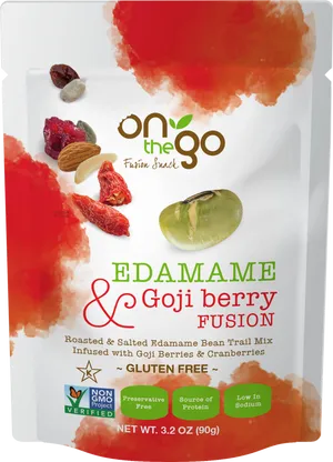 Edamame Goji Berry Fusion Snack Package PNG Image