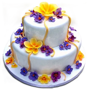 Edible Flower Wedding Cake Png Kxn63 PNG Image