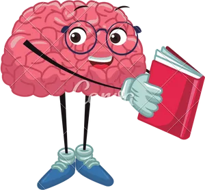 Educated Brain Cartoon Character PNG Image