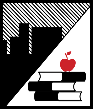 Education Concept Books Apple Silhouette Cityscape PNG Image