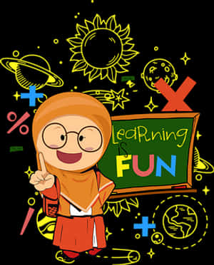 Educational Cartoon Character Learning Fun PNG image with transparent background