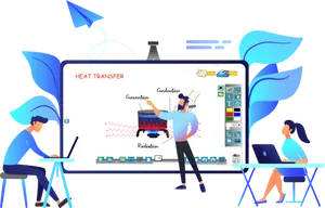 Educational Heat Transfer Illustration PNG Image