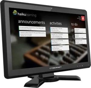 Educational Software Interfaceon Computer Monitor PNG Image