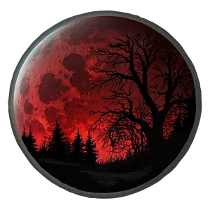 Eerie Blood Moon Landscape Png Yam PNG Image