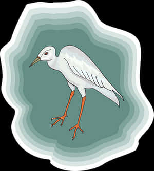 Egret Illustration Sticker Design PNG image with transparent background