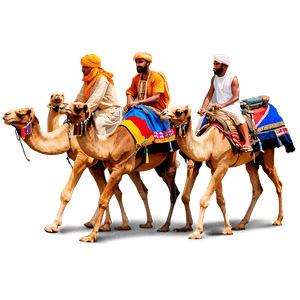Egypt Desert Camel Caravan PNG mhl9 PNG image with transparent background