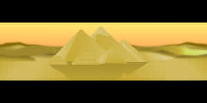Egyptian Pyramids Silhouette Sunset PNG with transparent background