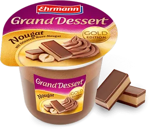 Ehrmann Grand Dessert Nougat Packaging PNG Image