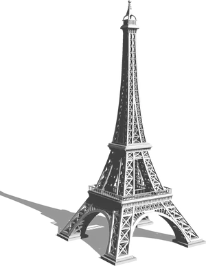 Eiffel Tower Graphic Blackand White PNG Image