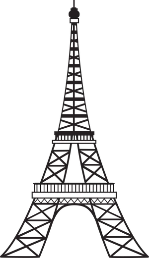 Eiffel Tower Silhouette PNG Image