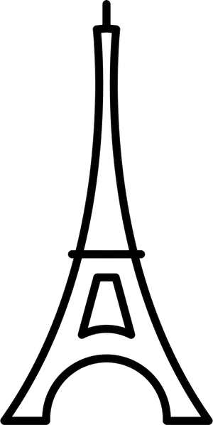 Eiffel Tower Silhouette PNG Image