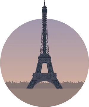 Eiffel Tower Silhouetteat Dusk PNG Image