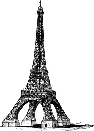 Eiffel Tower Sketch Artwork PNG Image