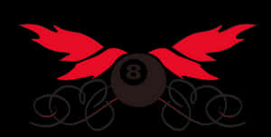 Eight Ball Wings Artwork PNG with transparent background