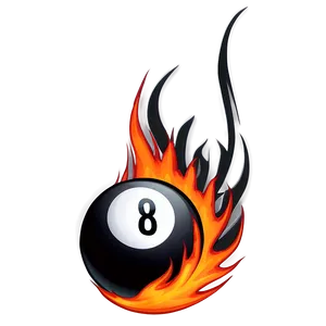 Eight Ball With Flames Png Uau42 PNG Image