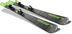 Elan Ski Equipment Black Green PNG Image