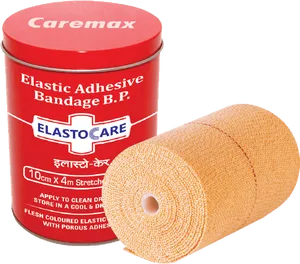 Elastic Adhesive Bandage Containerand Roll PNG Image