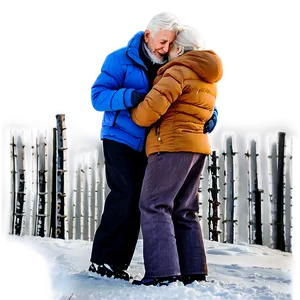 Elderly Couple Winter Walk Png 31 PNG Image