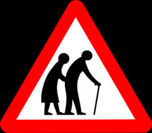 Elderly Crossing Sign PNG image with transparent background