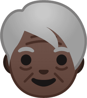 Older Adult Dark Skin Tone Icon - Old People Emoji Png, Transparent Png PNG image with transparent background