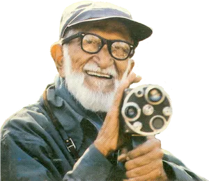 Elderly Gentlemanwith Cameraand Cap PNG Image