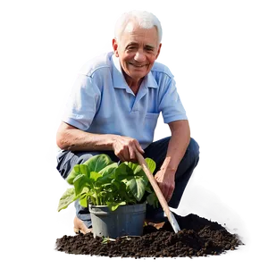 Elderly Man Gardening Png Bda18 PNG Image