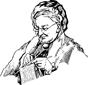 Woman, Knitting, Grandma, Old, Lady, Knit, Needles - Grandmother Clipart Black And White, HD Png Download PNG image with transparent background