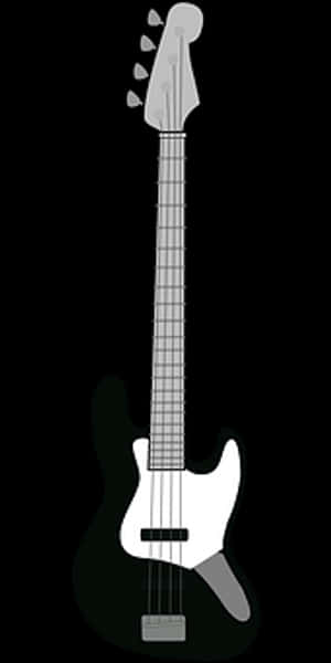 Electric Bass Guitar Vector Illustration PNG with transparent background