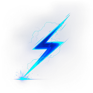 Electric Blue Lightning Bolt PNG Image