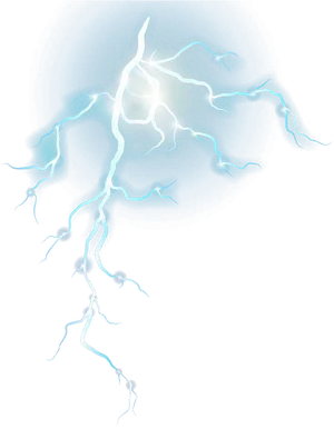 Electric Blue Lightning Strike PNG Image