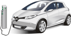 Electric Car Being Charged, HD Png Download PNG with transparent background