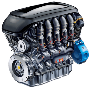 Electric Car Engine Illustration PNG 06132024 PNG