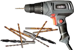 Electric Drilland Drill Bits PNG Image