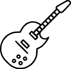 Electric Guitar Outline Drawing PNG Image