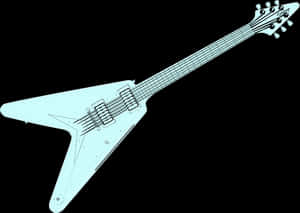 Electric Guitar Outline Graphic PNG image with transparent background
