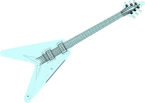 Electric Guitar Outline Graphic PNG Image